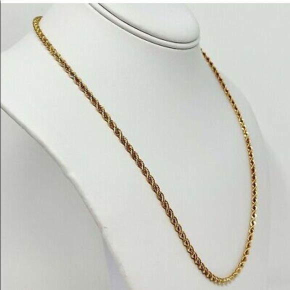 Other - 18K Genuine Real Gold Rope Chain 3MM 22 Inches